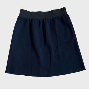 VTG Le Mont St Michel Wool Blend Mini Skirt Women's Small Navy Blue Black Preppy
